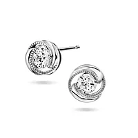 Pan Jewelry, Øredobber i 925 sølv med hvit zirkonia
