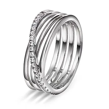 Pan Jewelry, Ring i 925 sølv med zirkonia