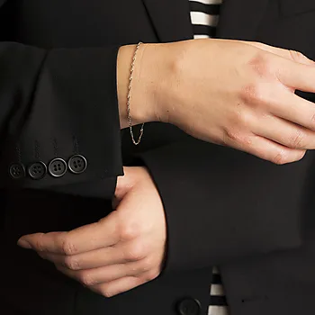 Bilde nummer 3 av Pan Jewelry, Singapore armbånd i 585 hvitt gull