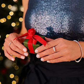 Bilde nummer 2 av Line diamantring i 375 hvitt gull 0,25 ct