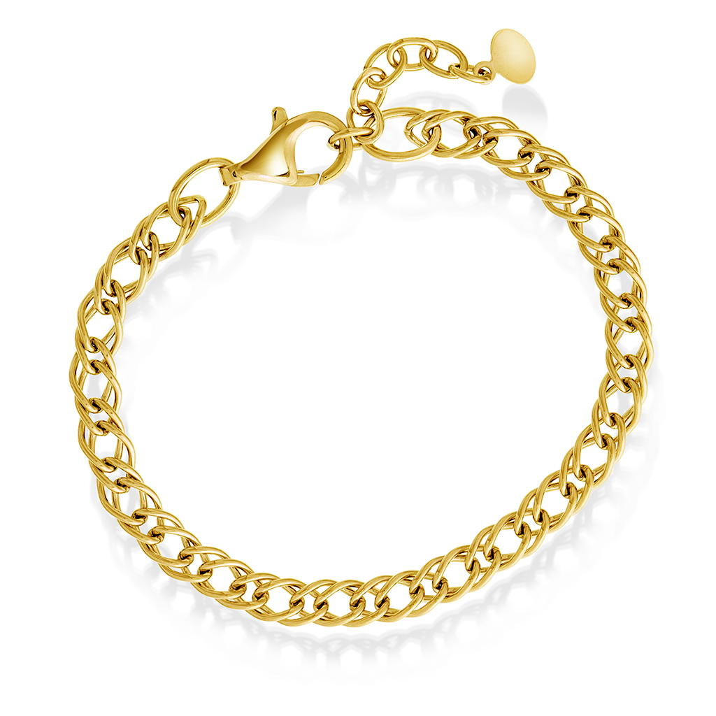 Pan Jewelry, Armbånd i forgylt 925 sølv, 21 cm