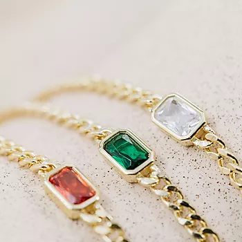 Bilde nummer 4 av Pan Jewelry, Armbånd i forgylt 925 sølv med orange zirkonia