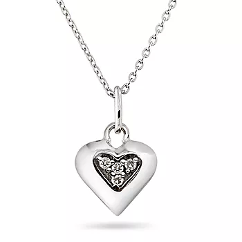 Pan Jewelry, Anheng i sølv med zirkonia og hjerte