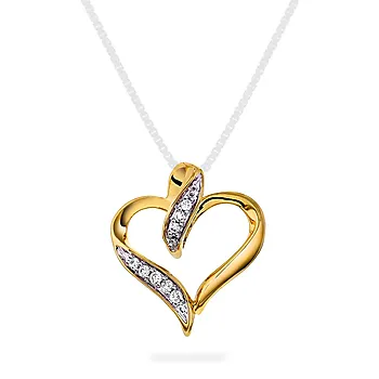 Diamantanheng i 585 gult gull 0,05 ct