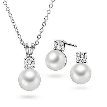 Smykkesett i 925 sølv med perlemor