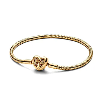 Pandora Moments, Armbånd i  925 forgylt sølv med hjerte