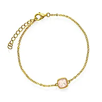 Armbånd i 925 forgylt sølv med rosa opal
