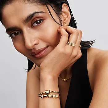 Bilde nummer 2 av Armbånd i 925 forgylt sølv med rund lås