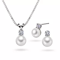 Pan Jewelry, Smykkesett i 925 sølv med perle av perlemor