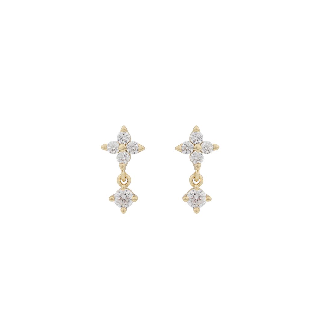 Snö Of Sweden Wish Short Earrings Gold/Clear 13mm