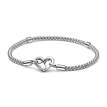 Armbånd i 925 sølv med nagler og hjerte