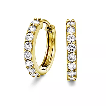Pan Jewelry, Øreringer i 925 forgylt sølv med zirkonia