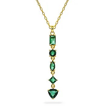 Pan Jewelry, Viva Vegas smykke i forgylt 925 sølv med grønn zirkonia