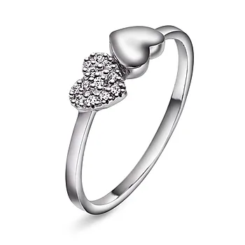 Twinkle hearts ring i 925 sølv