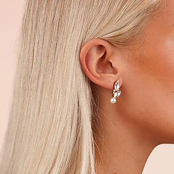 Bilde nummer 2 av Noctelle øredobber i forgylt messing med perle