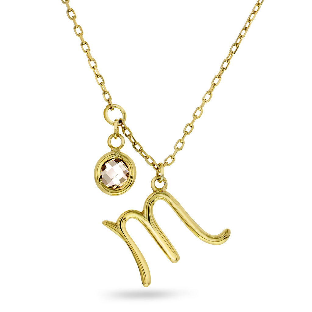 Pan Jewelry, Smykke i 925 forgylt sølv med zirkonia og horoskop Skorpionen