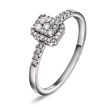 Diamantring i 585 hvitt gull 0,33 ct