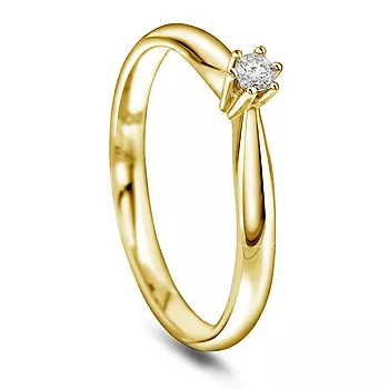 Pan Jewelry, Ingrid enstensring i 585 gult gull 0,05 ct