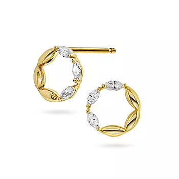 Pan Jewelry, Øredobber i 585 gult gull med zirkonia