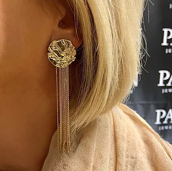 Bilde nummer 4 av Janne Formoe by Pan Jewelry, Lange øredobber i forgylt 925 sølv.