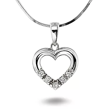 Pan Jewelry, Allianseanheng i 585 hvitt gull med diamanter 0,15 ct
