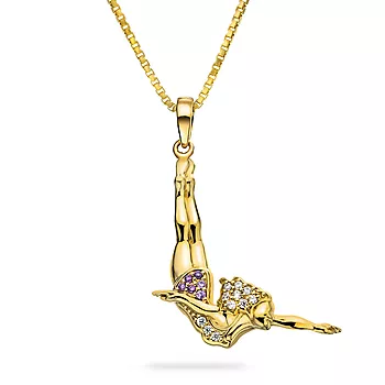 Janne Formoe by Pan Jewelry, Smykke i 925 forgylt sølv med zirkonia og dame som satser