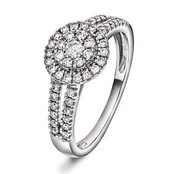 Kelly diamantring i 585 hvitt gull 0,50 ct