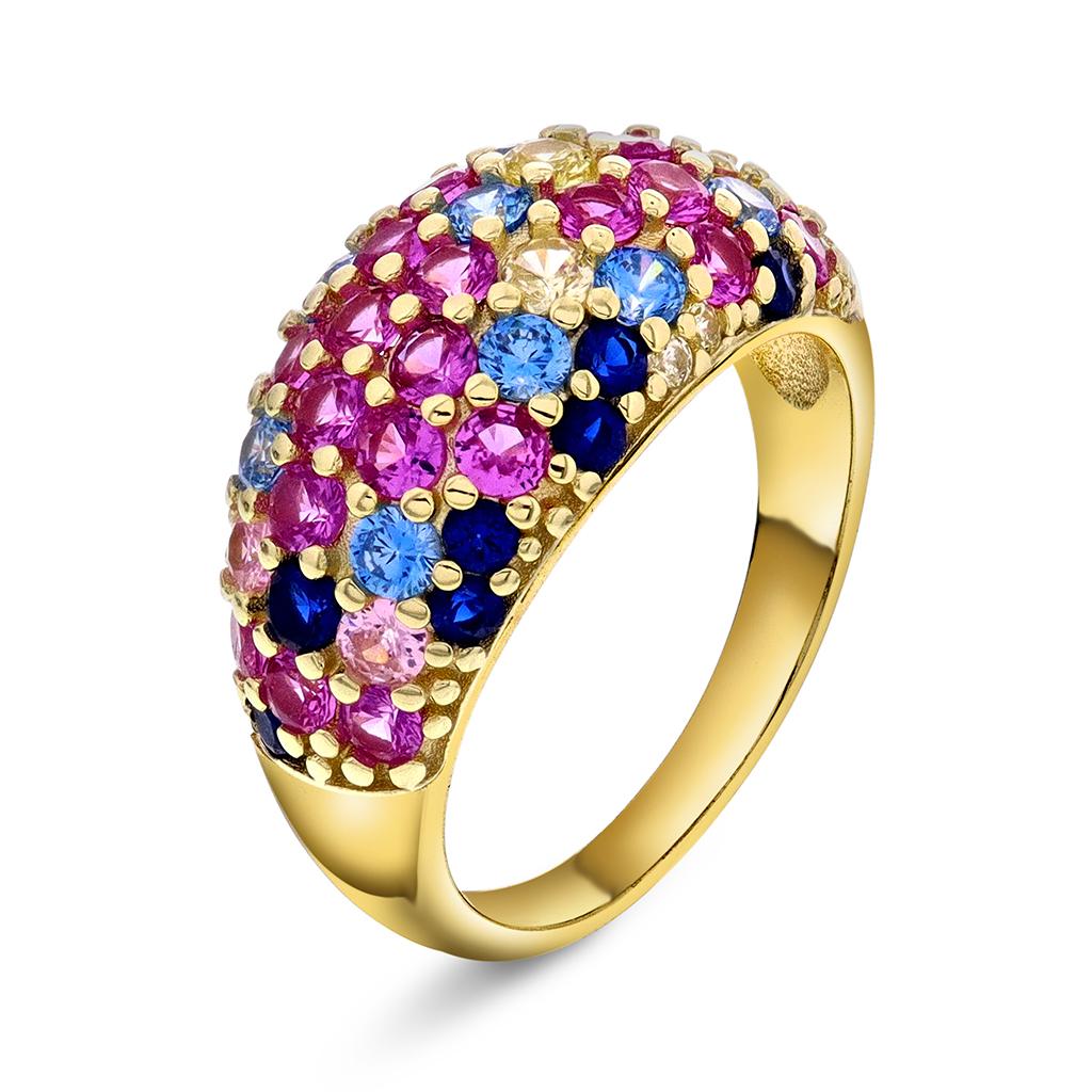 Shine ring i 925 forgylt sølv, størrelse Shine ring i sølv med zirkonia, Str. 60