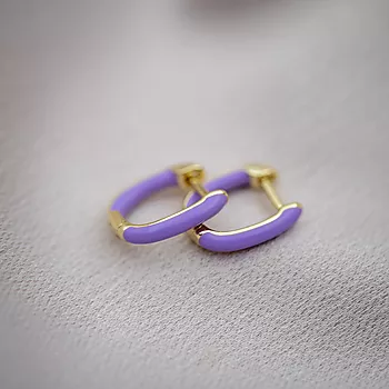 Bilde nummer 2 av Pan Jewelry, Emanuella lilla øreringer i 925 forgylt sølv