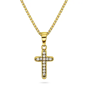 Pan Jewelry, Smykke i forgylt 925 sølv med kors og zirkonia