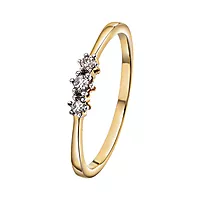 Nora diamantring i 375 gult gull 0,09 ct