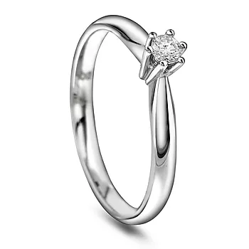 Pan Jewelry, Ingrid enstensring i 585 hvitt gull 0,15 ct
