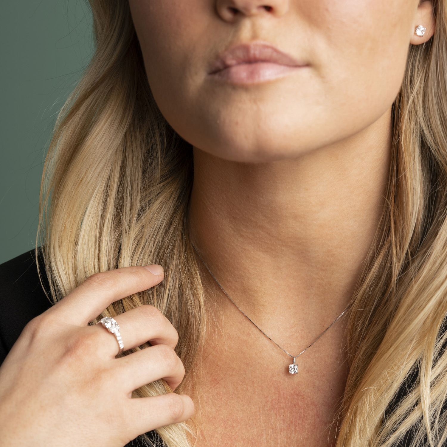 Bilde nummer 2 av Gems by Gulldia, Anheng i 585 hvitt gull med LAB diamanter 0,50 ct TWSI