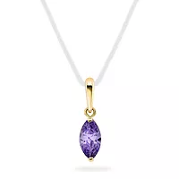 Pan Jewelry, Anheng i 585 gult gull med lilla zirkonia
