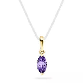 Pan Jewelry, Anheng i 585 gult gull med lilla zirkonia