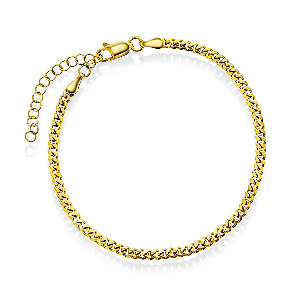 Pan Jewelry, Panser armbånd i forgylt 925 sølv, 19 cm