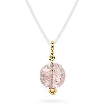 Pan Jewelry, Anheng i 925 forgylt sølv med lyserosa glasskule