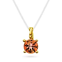 Pan Jewelry Drops, Anheng i 585 gult gull med syntetisk Padparascha