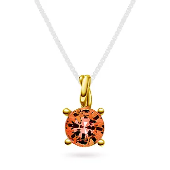 Pan Jewelry Drops, Anheng i 585 gult gull med syntetisk Padparascha