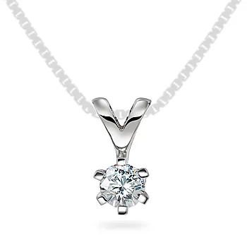 Olivia anheng i 585 hvitt gull med diamant 0,30 ct