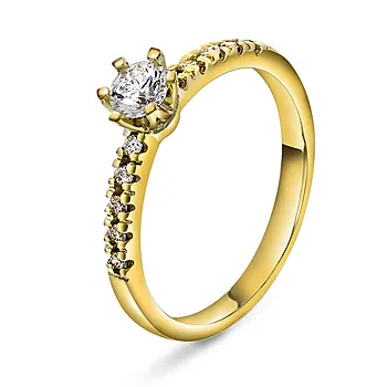 Vida diamantring i 585 gult gull 0,40 ct