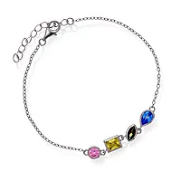 Pan Jewelry, Armbånd i 925 sølv med farget zirkonia