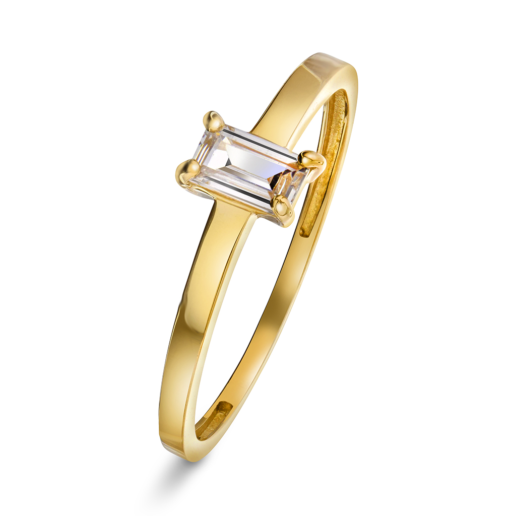 Pan Jewelry, Ring i 585 gult gull med zirkonia, størrelse 60