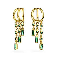 Pan Jewelry, Rio Radiance øredobber i forgylt 925 sølv med grønn zirkonia