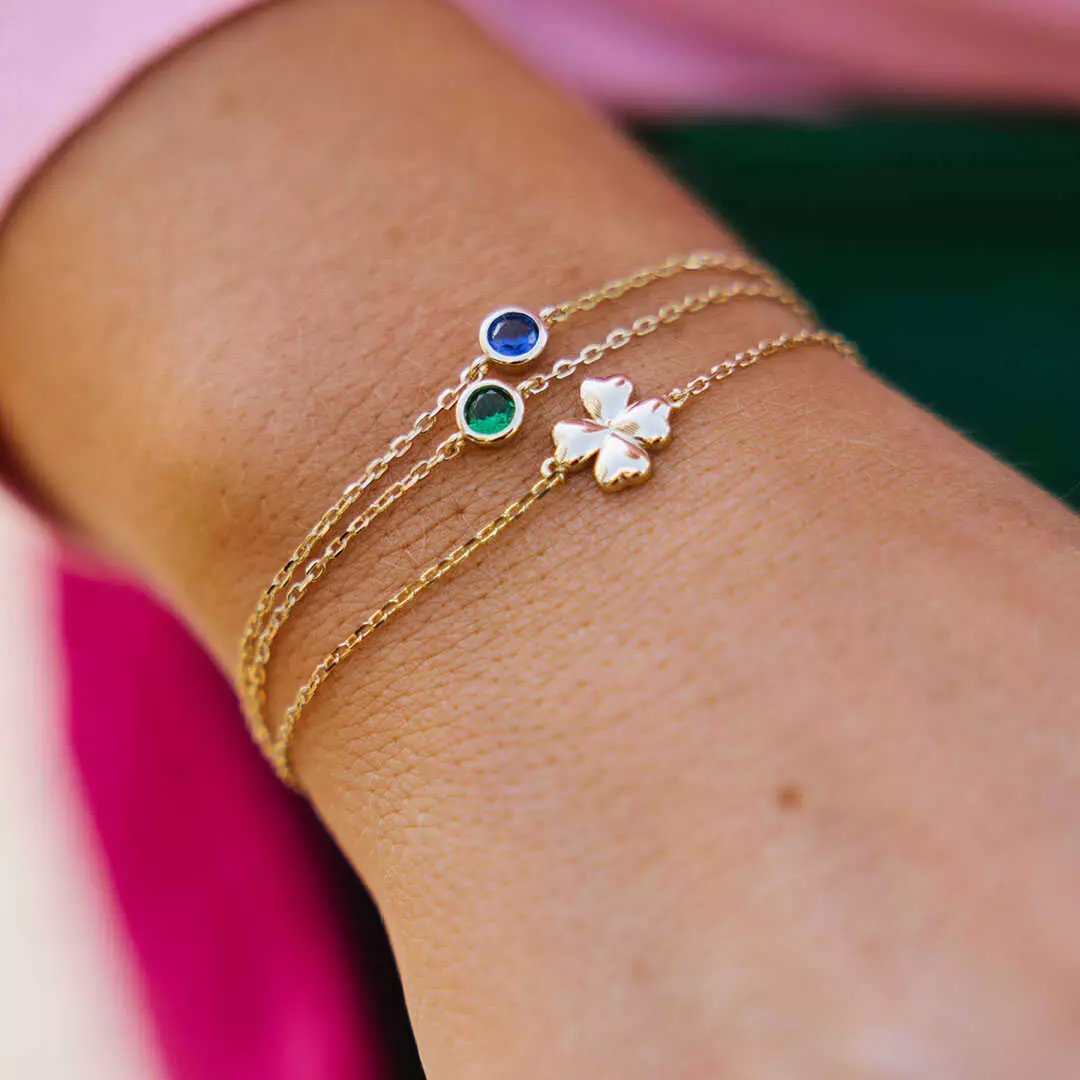 Bilde nummer 4 av Pan Jewelry, Armbånd i forgylt 925 sølv med firkløver