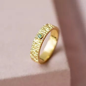 Bilde nummer 4 av Janne Formoe by Pan Jewelry, Ring i forgylt sølv med grønn zirkonia