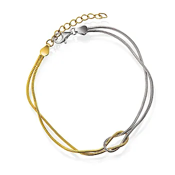 Pan Jewelry, Armbånd i forgylt og rhodinert 925 sølv med evighetstegn