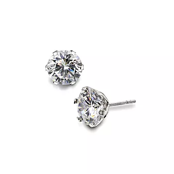 Pan Jewelry, Øredobber i 585 hvitt gull med zirkonia