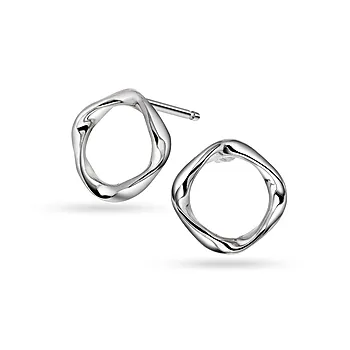 Pan Jewelry, Bølge øredobber i 925 rhodinert sølv