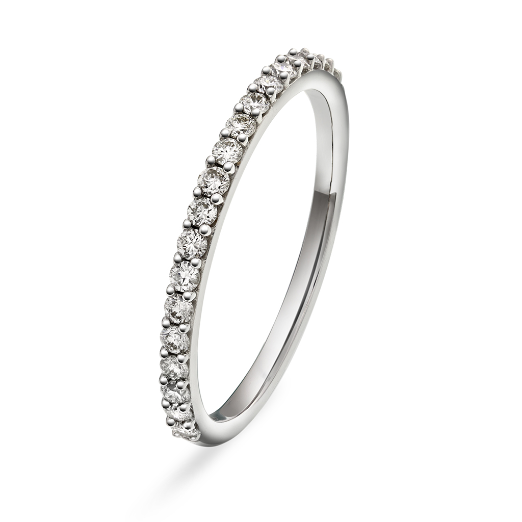 Clara rekkering i 375 hvitt gull med diamanter 0,25 ct